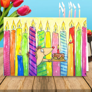 Carte de vœux Joyeux Anniversaire avec bougies par