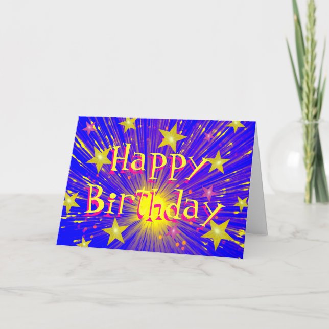 Carte de voeux "Joyeux anniversaire" Firework (Devant)