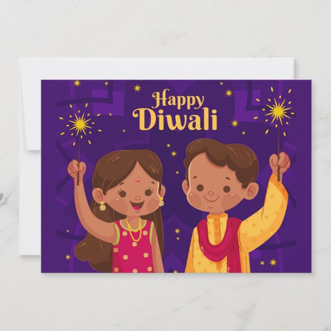 Carte de vœux Joyeux Diwali (Devant)
