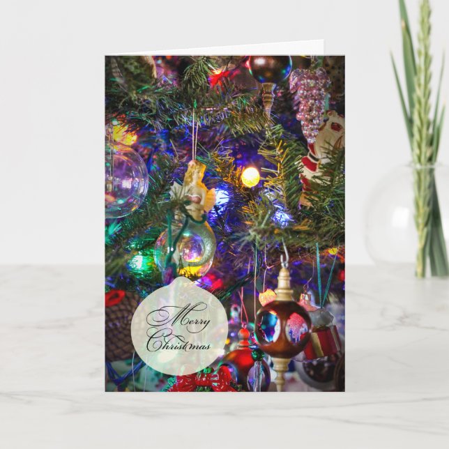 Carte de voeux Joyeux Noël - Arbre décoré #1 (Devant)