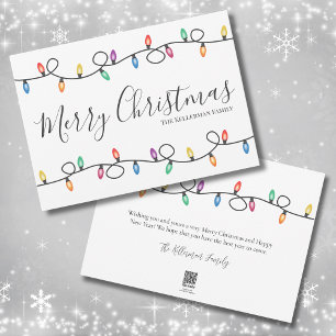 Carte de vœux Joyeux Noël avec des lumières de fêt