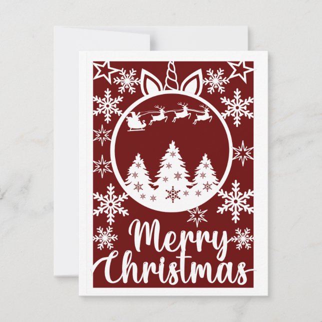 Carte de voeux Joyeux Noël blanc (Devant)