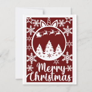 Carte de voeux Joyeux Noël blanc