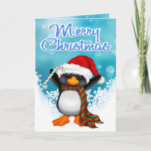 Carte de voeux Joyeux Pingouin de Noël