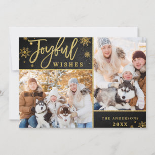 Carte de voeux Joyful Gold Frame Chalkboard 2 PHOT