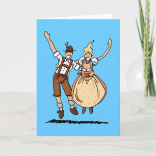 Carte de voeux Jumping Oktoberfest Couple