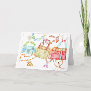 Carte de voeux juste de sacs à main