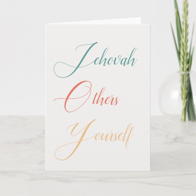 Carte de voeux JW, Jehovah, D'autres, Toi-même. JW (Devant)