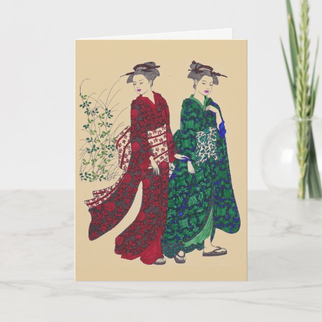 Carte de voeux Kimono #1 - Personnaliser (Devant)