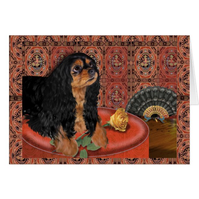 Carte de voeux, King Charles Cavalier Spaniel (Devant horizontal)