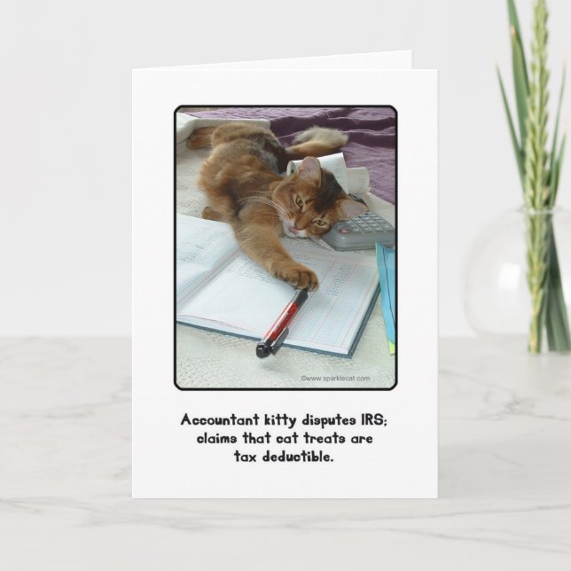 Carte de voeux Kitty comptable (Devant)