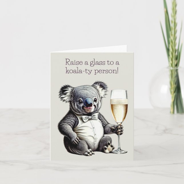 Carte de voeux Koala Pun (Devant)