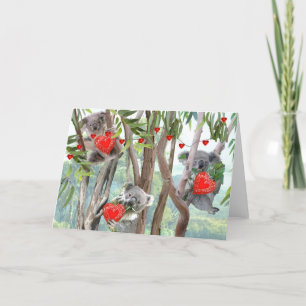 Carte de voeux Koalas Valentine's Day Party