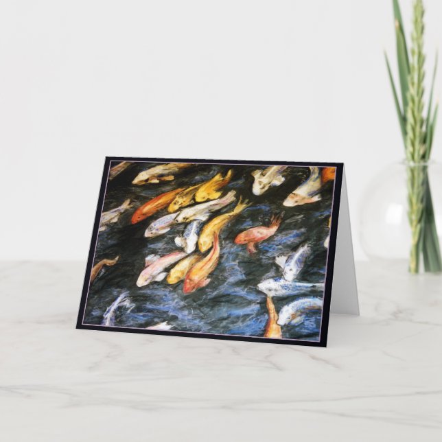 Carte de voeux Koi Fish Painting (Devant)