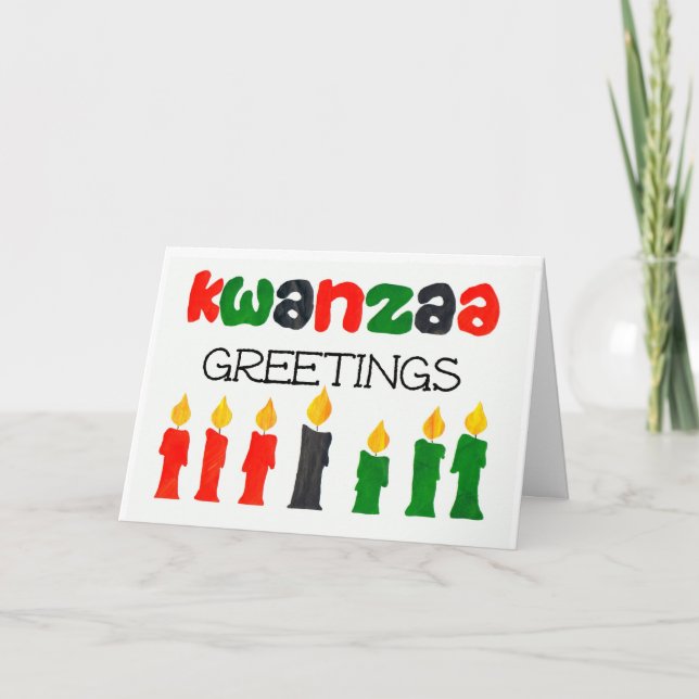 Carte de voeux Kwanzaa avec bougies (Devant)