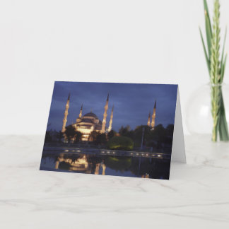 Carte de voeux : la mosquée bleue la nuit