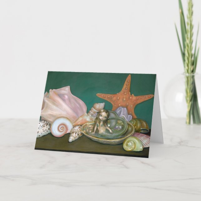 Carte de voeux "La Vie Toujours Avec Une Sirène" (Devant)