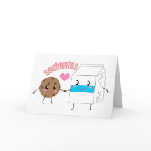 Carte de voeux Lait et Cookie (horizontale)