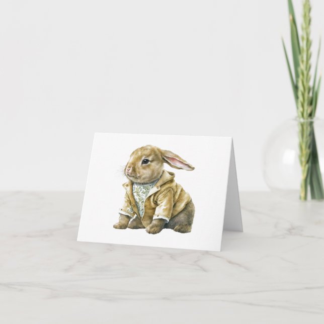 CARTE DE VOEUX LAPIN BLANC PAPA (Devant)