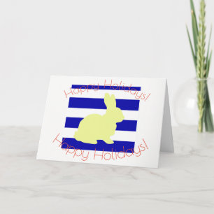 Carte de vœux Lapin jaune Joyeuses Fêtes