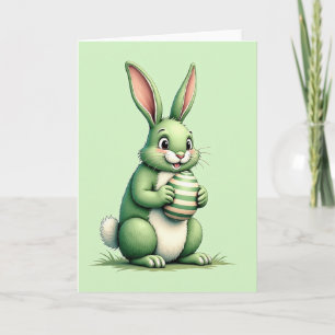 Carte de vœux Lapin Vert Ami