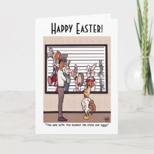 Carte De Vœux Lapins En File D'attente