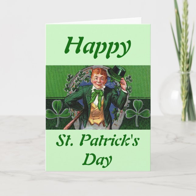 Carte de voeux Leprechaun (Devant)