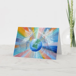 Carte de vœux Les anges apportent le ciel sur terr