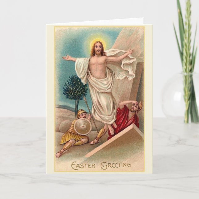 Carte de voeux levée par cru de Jésus Pâques (Devant)
