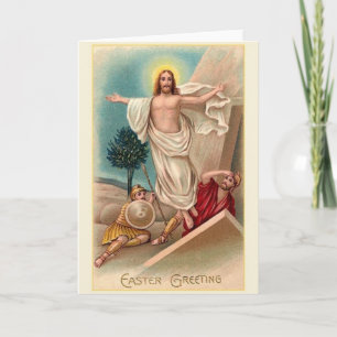 Carte de voeux levée par cru de Jésus Pâques