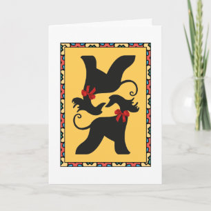 Carte de vœux Lévriers Afghans Holiday Card