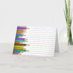 Carte de voeux - Lignes de crayon couleur