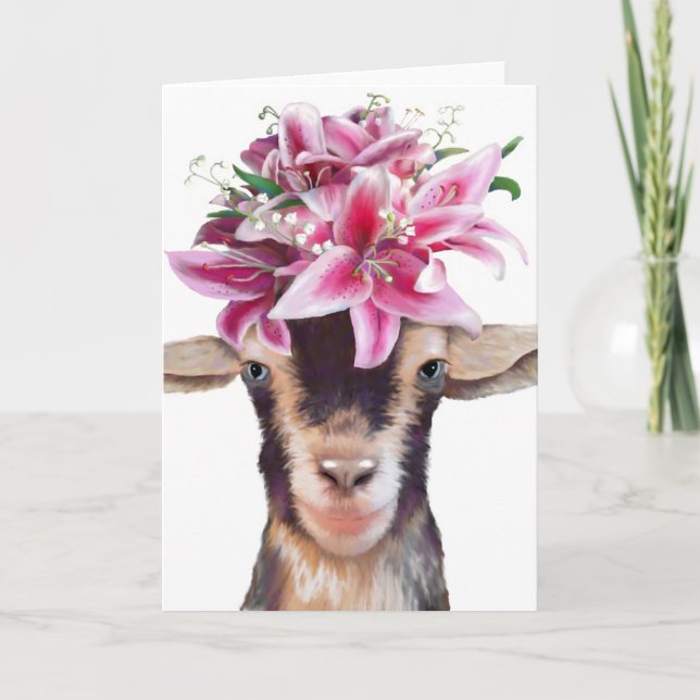 Carte de voeux Lily la chèvre (Devant)