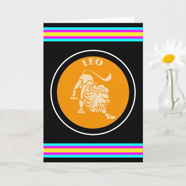Carte de vœux Lion (Petite plante)
