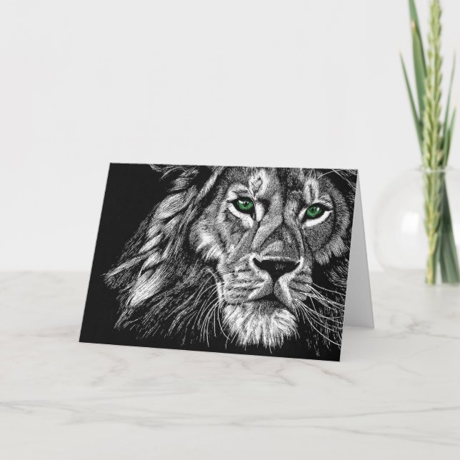 Carte de vœux Lion (Devant)