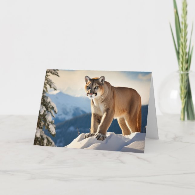 Carte de voeux Lion Mountain (Devant)