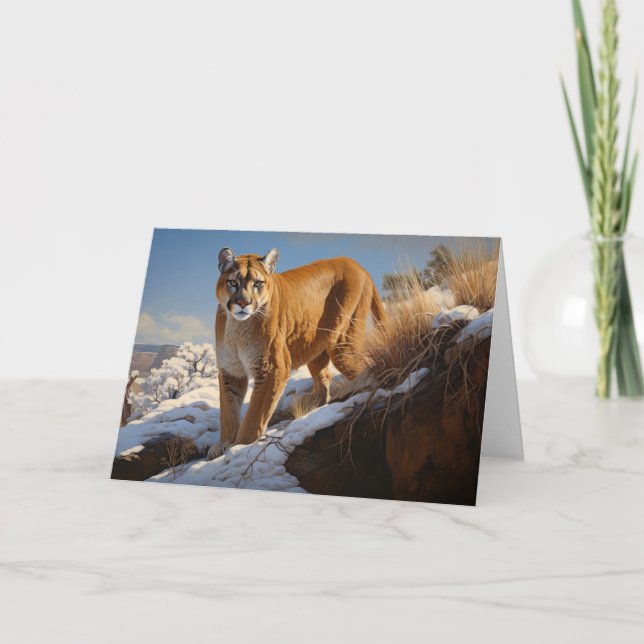 Carte de voeux Lion Mountain (Devant)