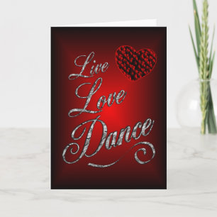 Carte de voeux Live, Love, Dance