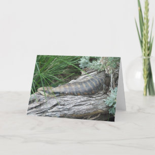 Carte de voeux Lizard de couleur bleue
