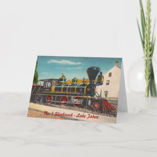 Carte de voeux locomotive vintage (Devant)