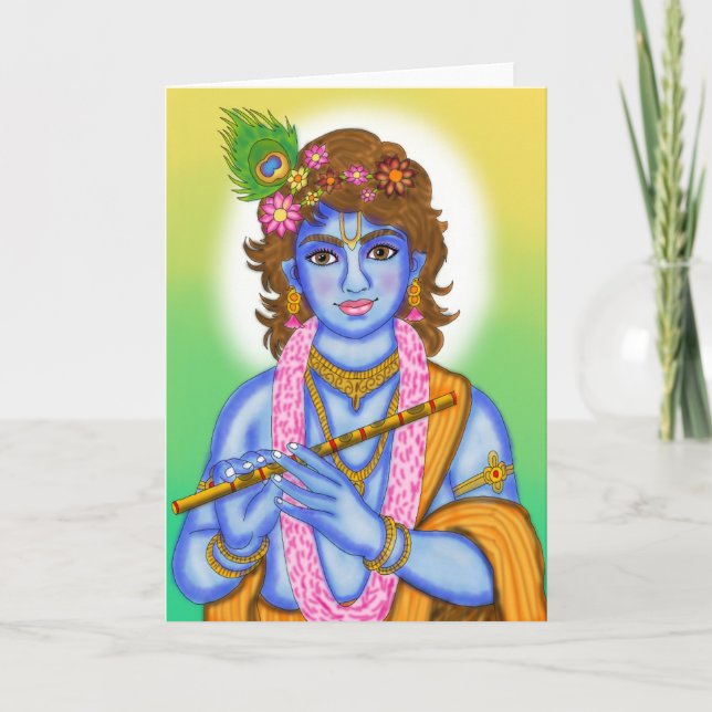 Carte de vœux Lord Krishna (Devant)