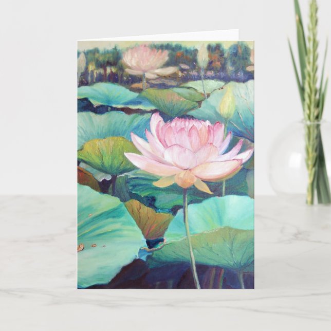 Carte de voeux Lotus Blossom Rose (Devant)