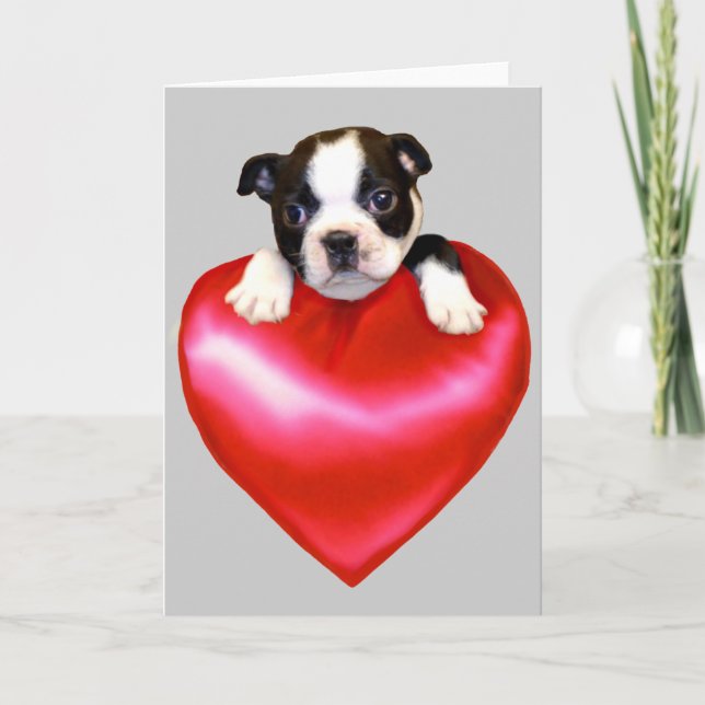 Carte de voeux Love Boston Terrier (Devant)