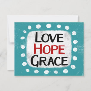 Carte de voeux Love Hope Grace