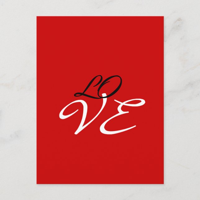 Carte de voeux Love Red White Black Color (Devant)