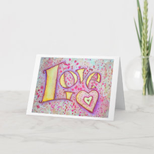 Carte de voeux Love Word Art ou cartes de notes