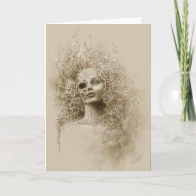 Carte de voeux macabre d'art d'imaginaire d'oublie (Devant)