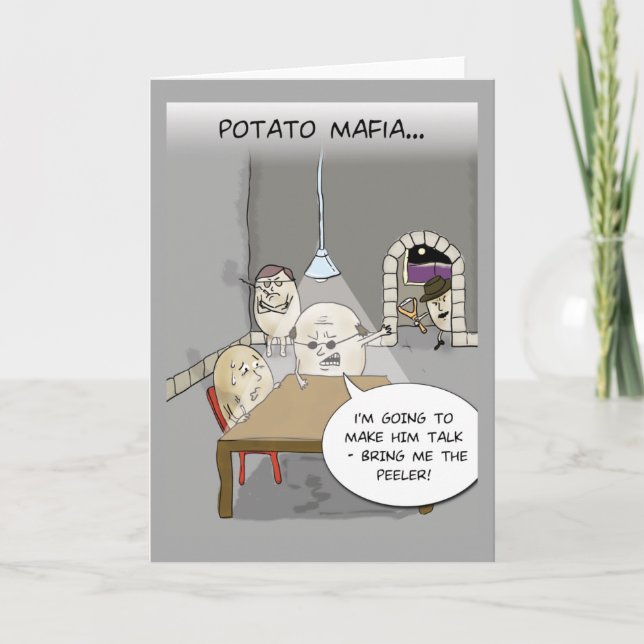 Carte de voeux Mafia de pomme de terre (Devant)