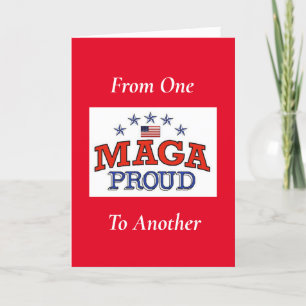 Carte de voeux MAGA fière et blanche
