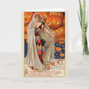 Carte de voeux magique Halloween vintage